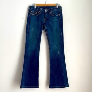 True Religion dark wash low rise boot cut jeans sz 29